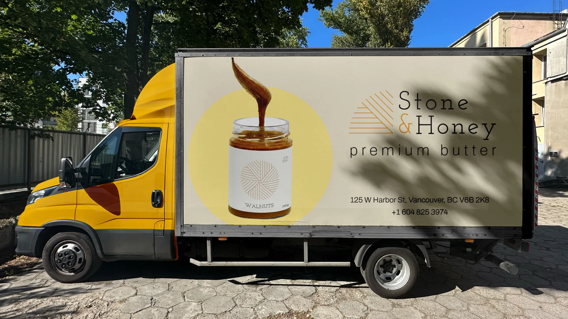 Stone & Honey brand touchpoint mockup